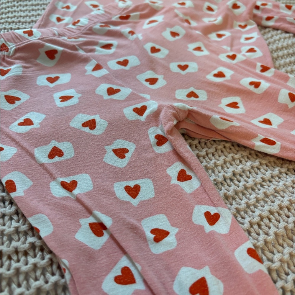 Pink Kids Pajamas with Heart Print